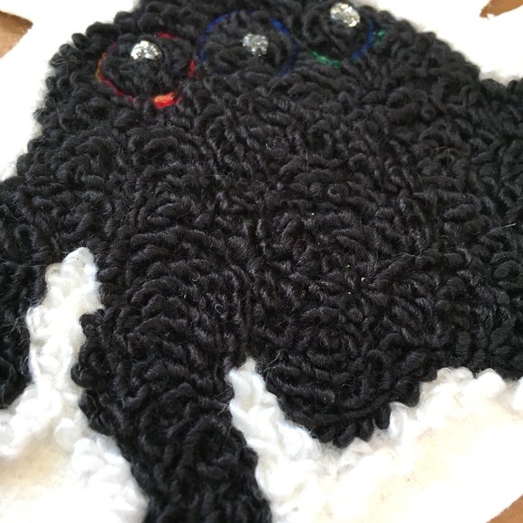 50’s Large  Black 8"  Chenille Poodle Applique NOS NWOT - Picture 4 of 6
